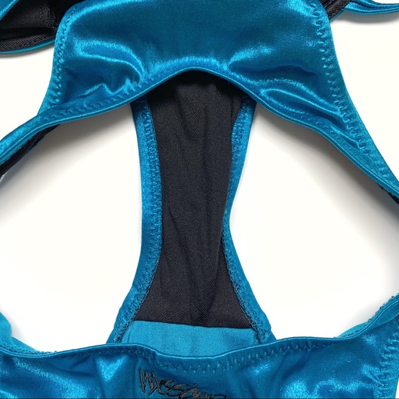 Vintage 80s 90s mossimo metallic blue bikini set - Picture 5 of 5